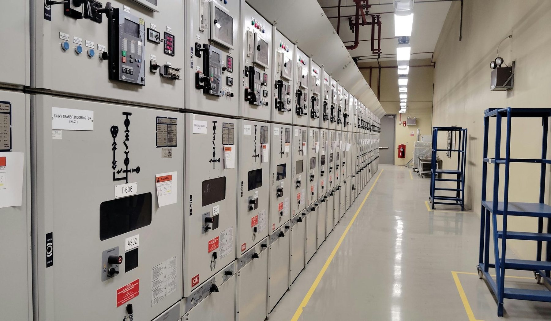Industrial electrical switchgear room