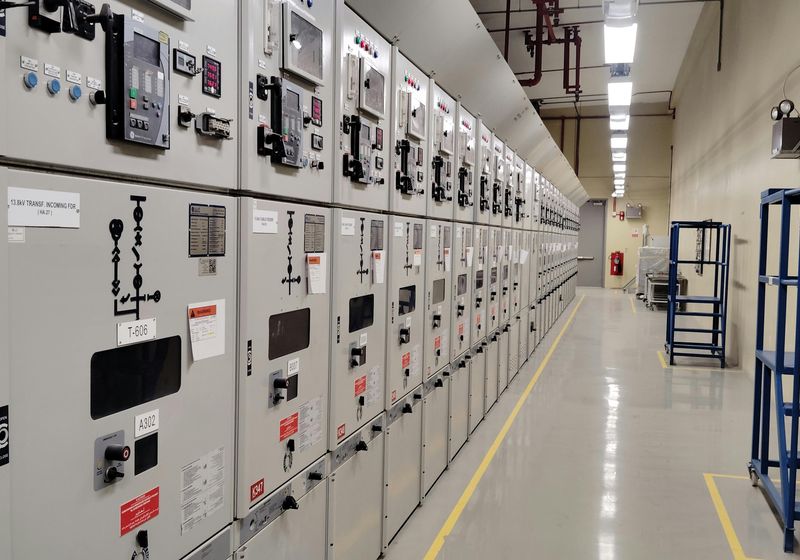Industrial electrical switchgear room